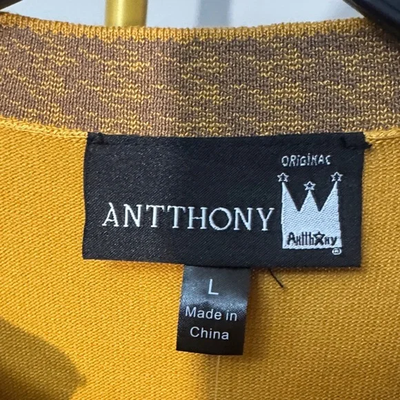 Antthony Mustard Knit cardigan with matching skirt NWT L - Picture 2 of 15
